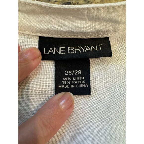 Lane Bryant Linen White Button Shirt Dress Relaxed Minimalist Lagenlook 26/28 - Picture 7 of 10